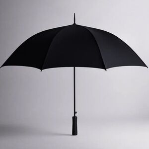 New 48" Wind Proof Black Onyx Single Canopy Firm Non-Slip Foam Grip Umbrella